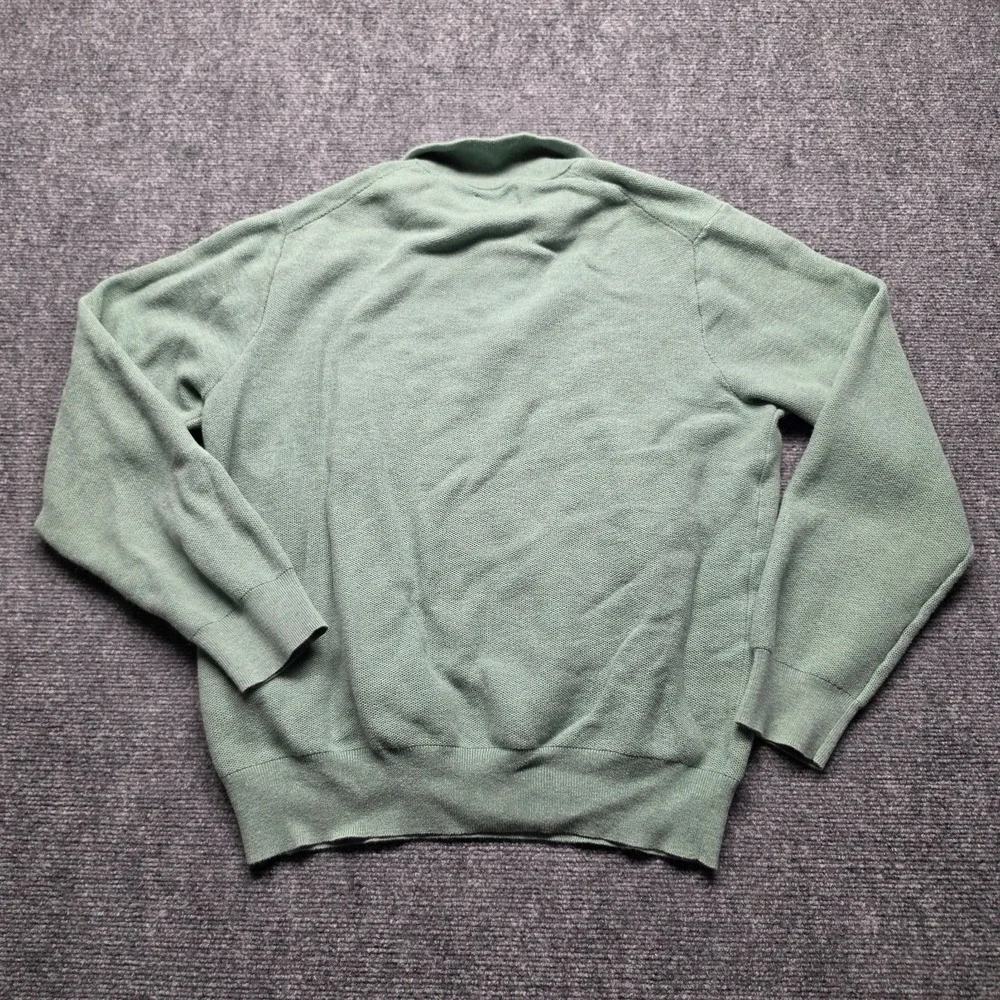 Polo Ralph Lauren XL Mint Sage Green 100% Pima Cotton Pullover 1/4 Zip Sweater